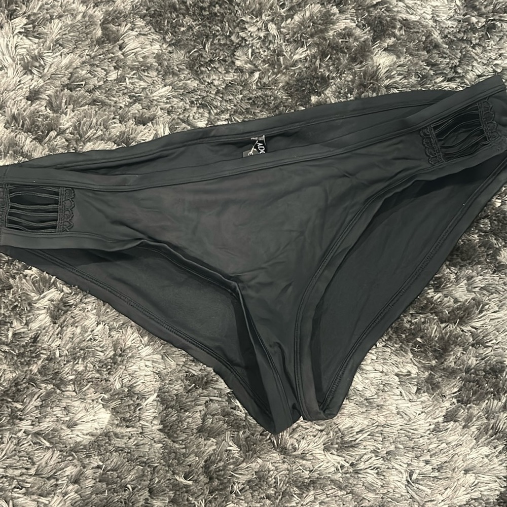 Adore Me Black Strappy Bikini Bottom